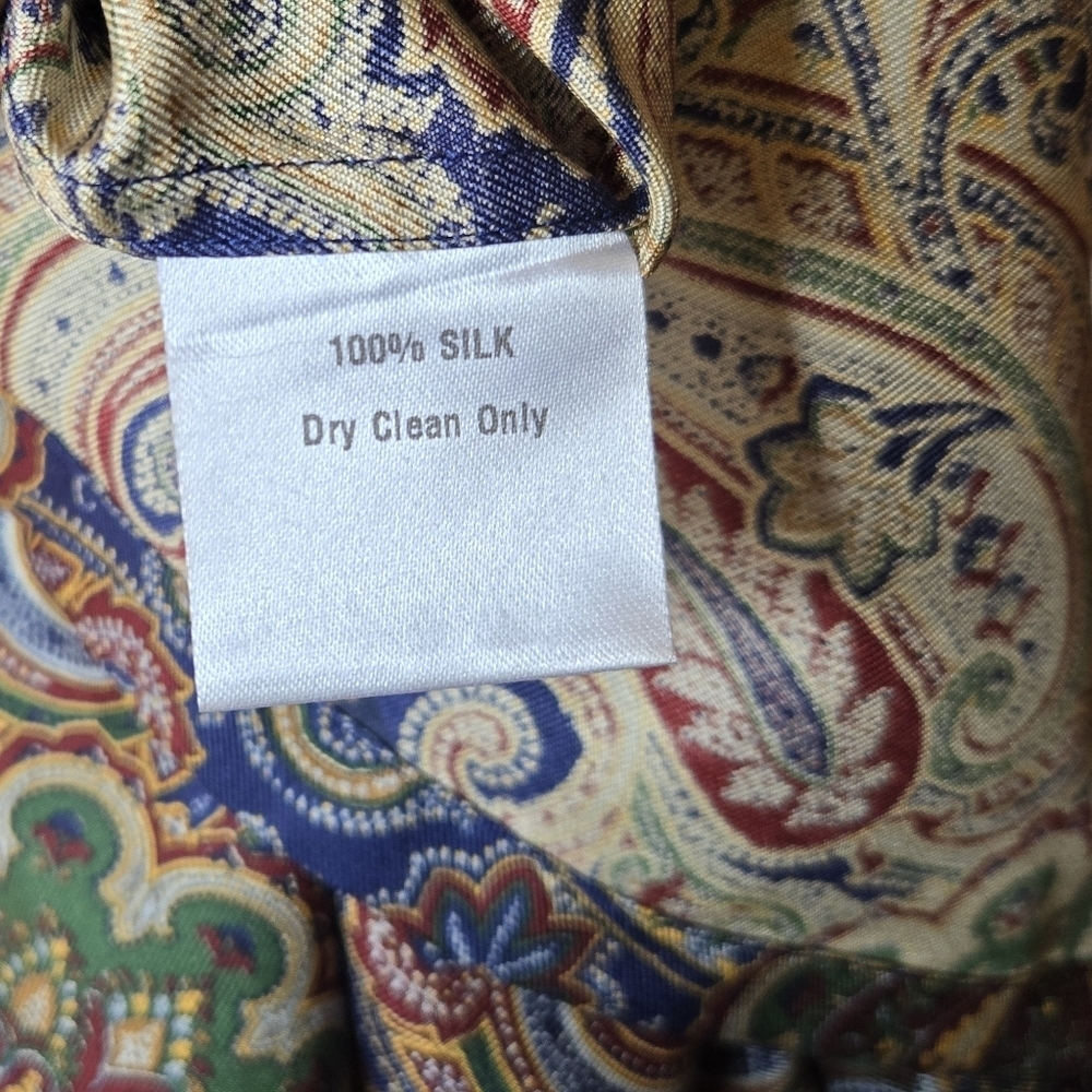 Alexander Julian Private Reserve 100% Extraordinary Silk Collared Button Up L - Picture 5 of 5